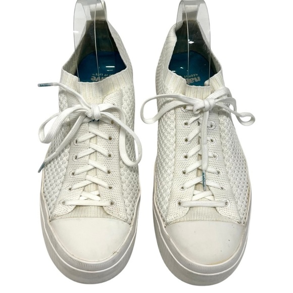 Native Jefferson 2.0 Liteknit White Slip-On Sneakers with Laces Women’s 8 - Picture 4 of 16